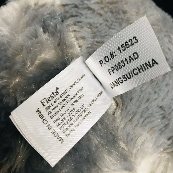 2016 Fiesta Great Wolf Lodge Plush Wolf Stuffed Animal 17" Zipper Back - Picture 6 of 10